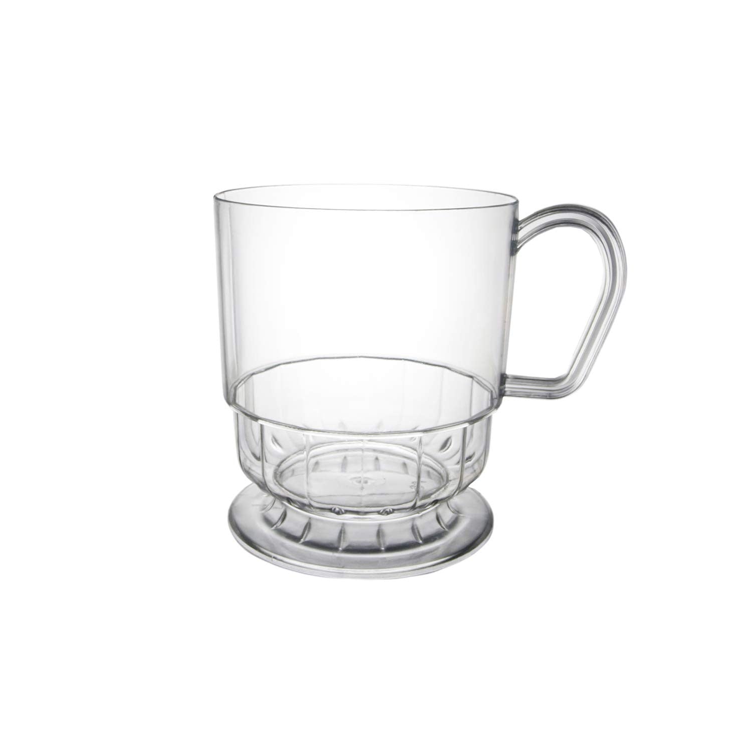 40-Count 8 Oz Clear Plastic Coffee Cups w/ Handles - Party Essentials