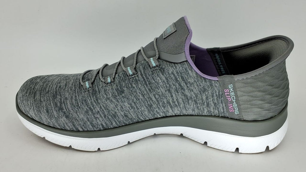 Skechers Summits Vegan Sneakers, Memory Foam Insole, Grey Mint, 10 W