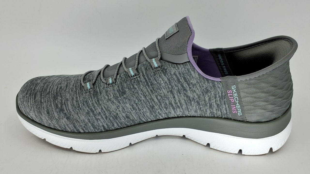 Skechers Summits Vegan Sneakers, Memory Foam Insole, Grey Mint, 10 W