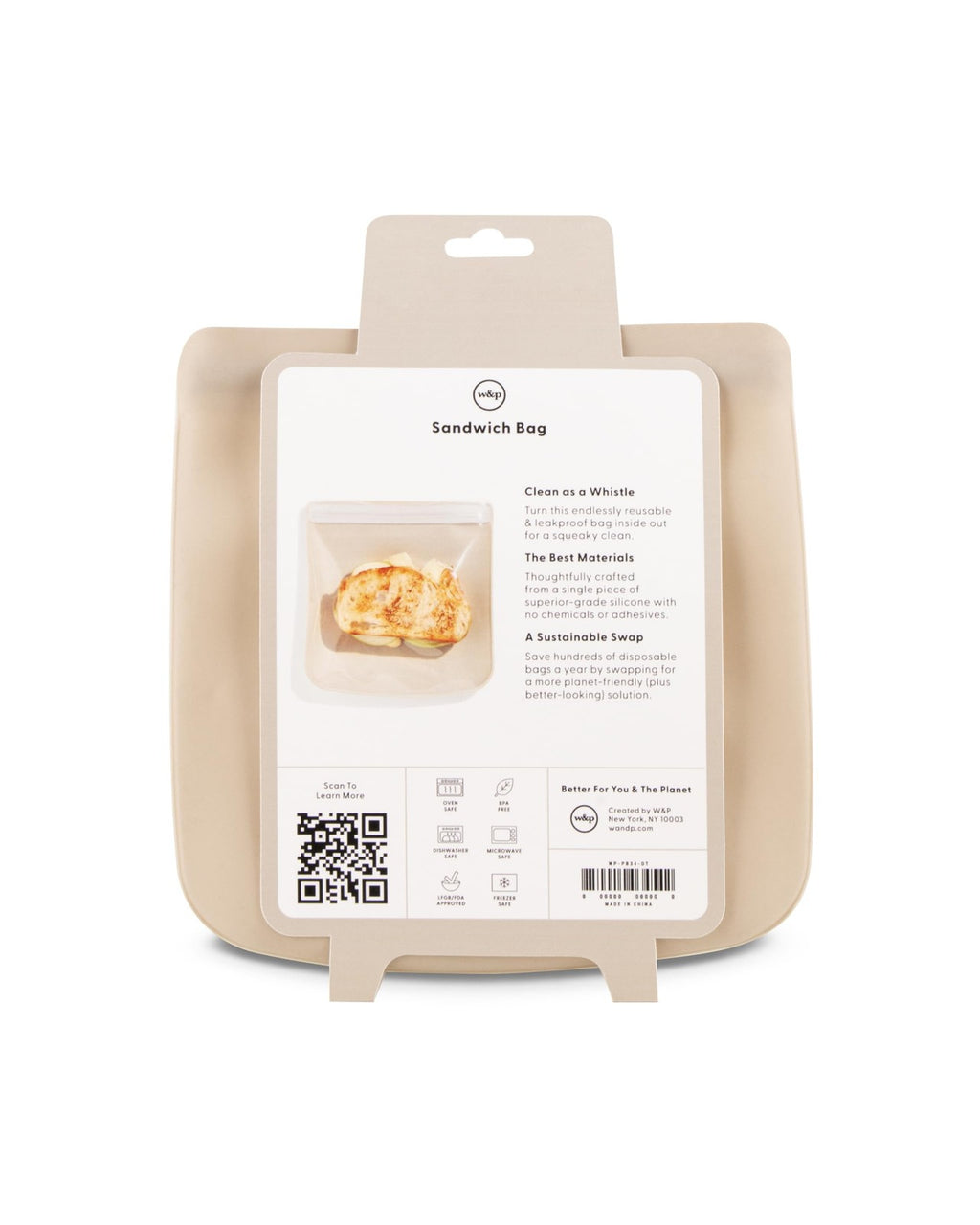 34oz Silicone Storage Bag Sandwich Oat Microwave & Dishwasher Safe