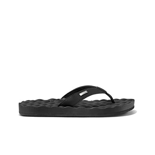 Womens Reef Dreams Flip Flops, Black/Black, Size 8, Memory Foam Cushion
