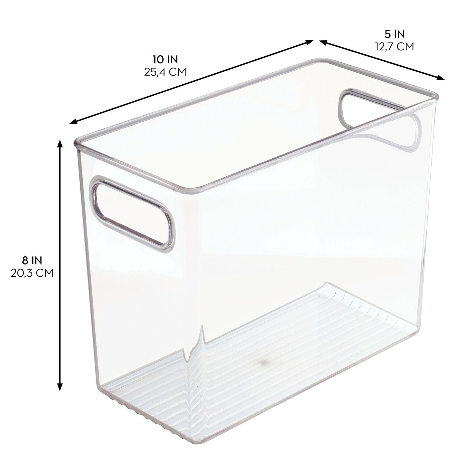 Set of 2 iDesign Pantry Bins, Clear, w/ Handles for Kitchen Organization