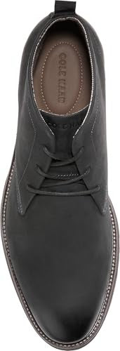 Cole Haan Mens Chukka Boot 12M Black/Truffle Waxy Leather Water Resistant