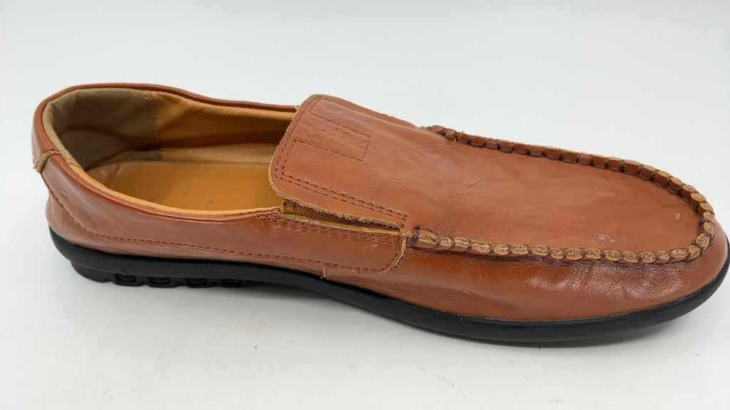 Men's Genuine Leather Casual Loafers A-Brown Size 13 by Go Tour