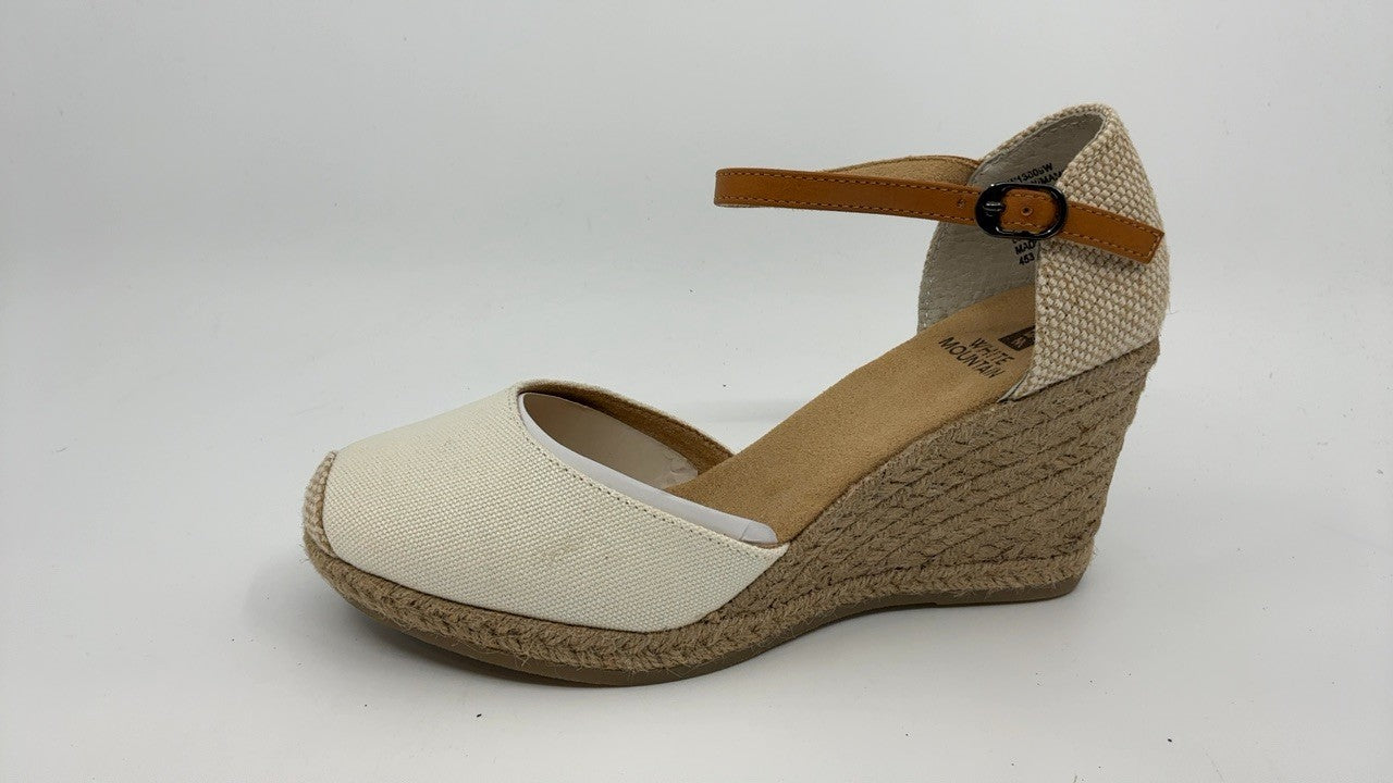 WHITE MOUNTAIN Women's Mamba Espadrille Wedge Sandal, Natural/Fabric, 6.5 W