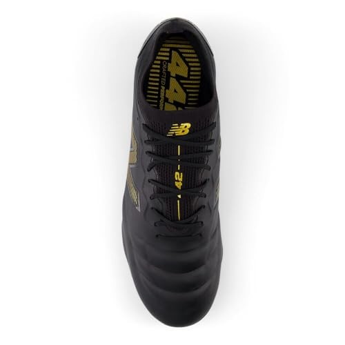 New Balance Men's 442 Elite FG V2 Soccer Shoe, Black/Gold Metallic, 8