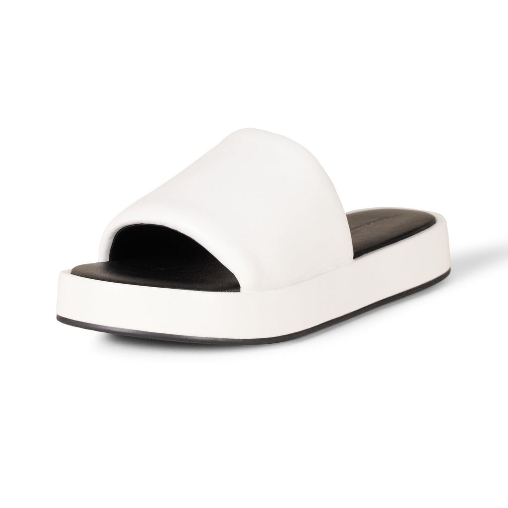 Amazon Essentials Women's Slide Flatform Sandal, White, 13