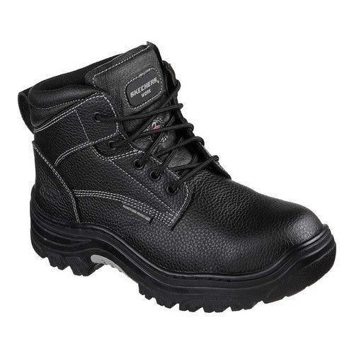 Skechers Burgin Tarlac ST Boots 11.5 Wide Black Steel Toe Work Boots