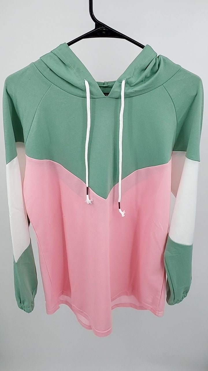 Color Block Casual Long Sleeve Hoodie