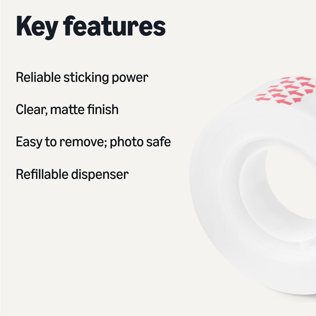 Matte Finish Invisible Tape, 3/4" x 1000", 12 Rolls, Transparent