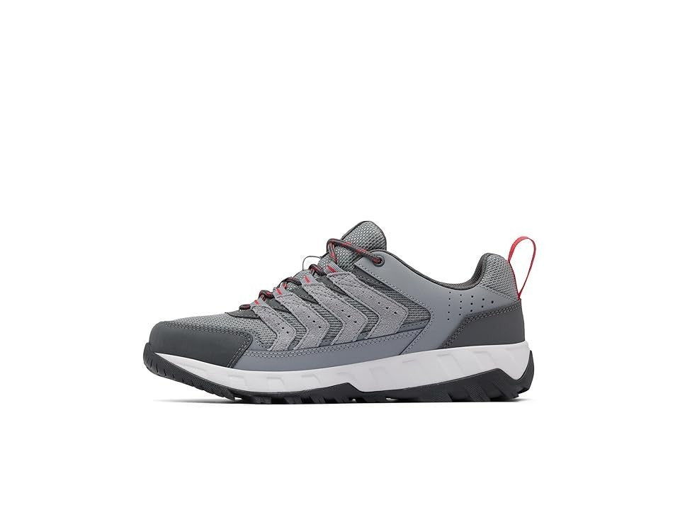 Columbia Men's Strata Trail Low, Titanium Grey Steel/Mountain Red, 10.5
