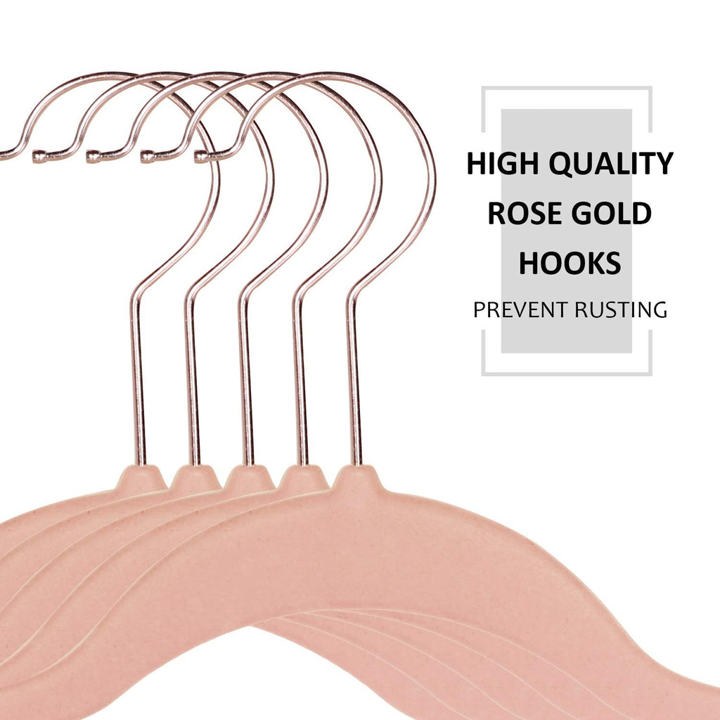 Space-Saving Velvet Clothes Hangers 25-Pack, Pink, Non-Slip Design