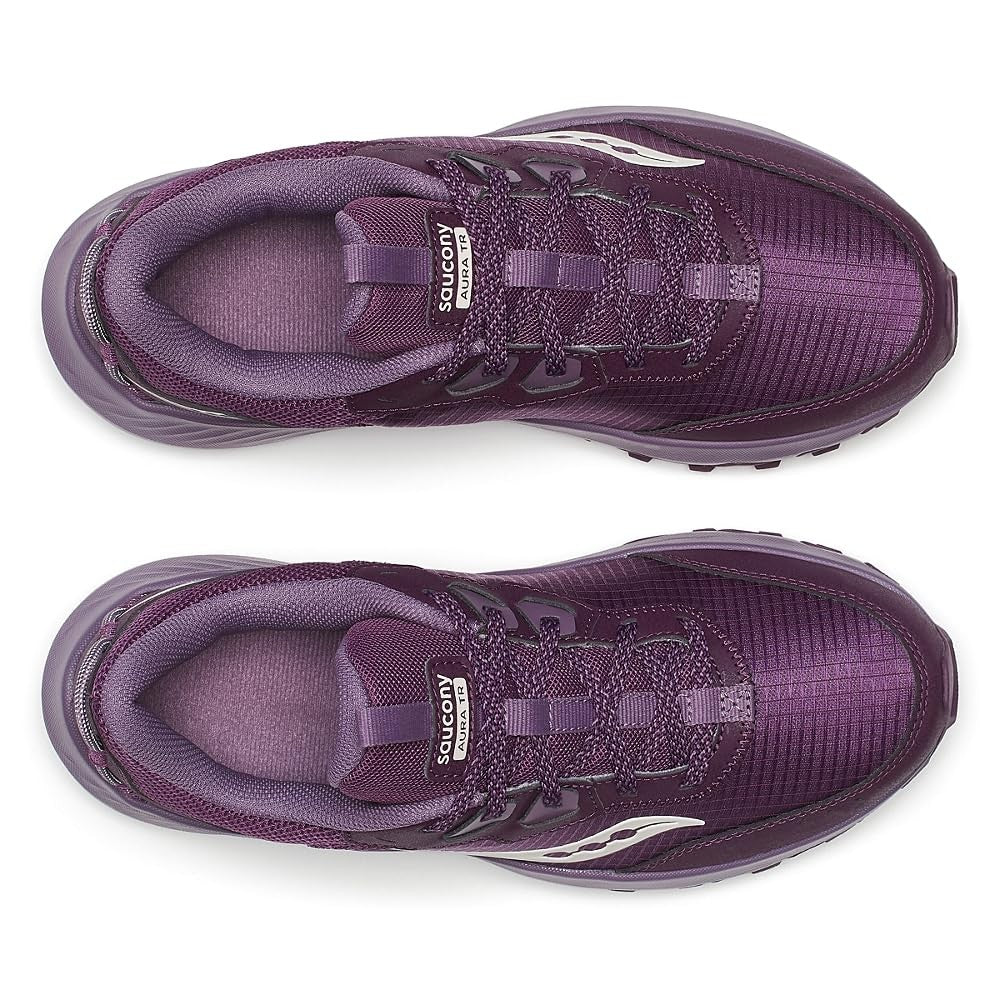 Saucony Women's Aura TR Hiking Shoe, Plum/Pearl, 5