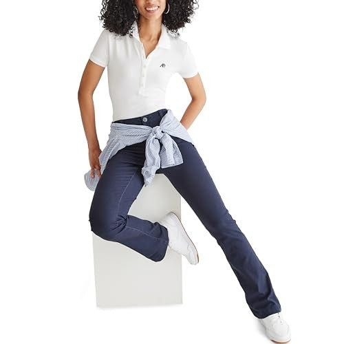 AEROPOSTALE Women's Aero Classic Uniform Pant, Navy Prep, 0