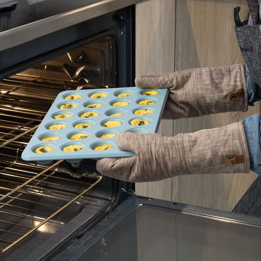 KitchenAid 24-Cup Nonstick Aluminized Steel Mini Muffin Pan, Mineral Water