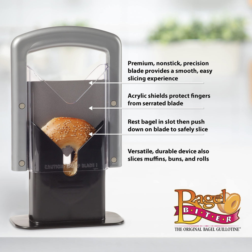 Silver Bagel Guillotine Slicer, 9.25-Inch, Durable Stainless Steel