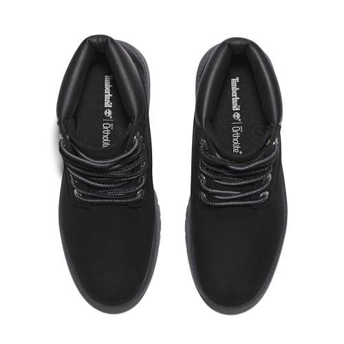 Timberland Women's 6 In Stone Street Lace Up Boots, Jet Black, Size 7.5