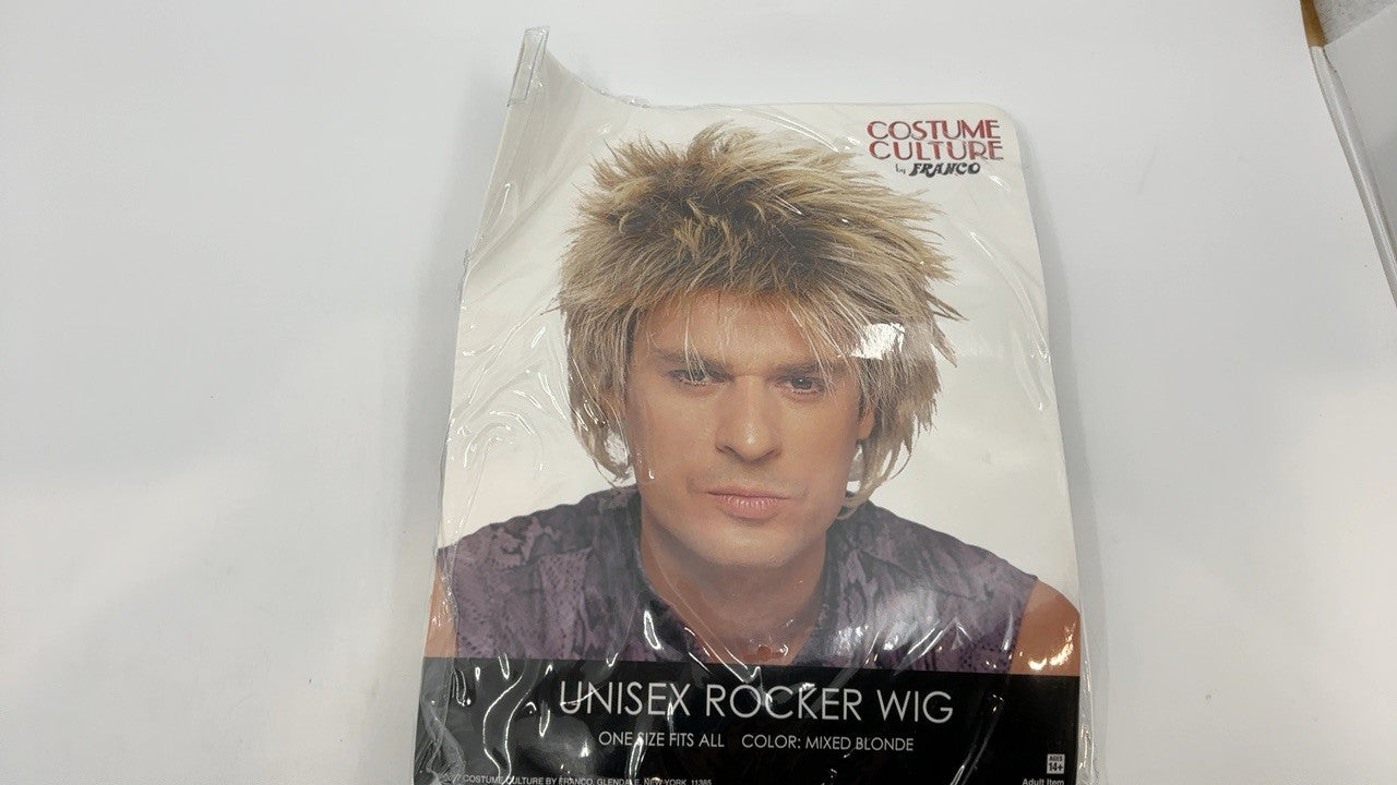 Costume Culture Men's Rocker Unisex Short Rocker Wig, Mixed Blonde, One Size