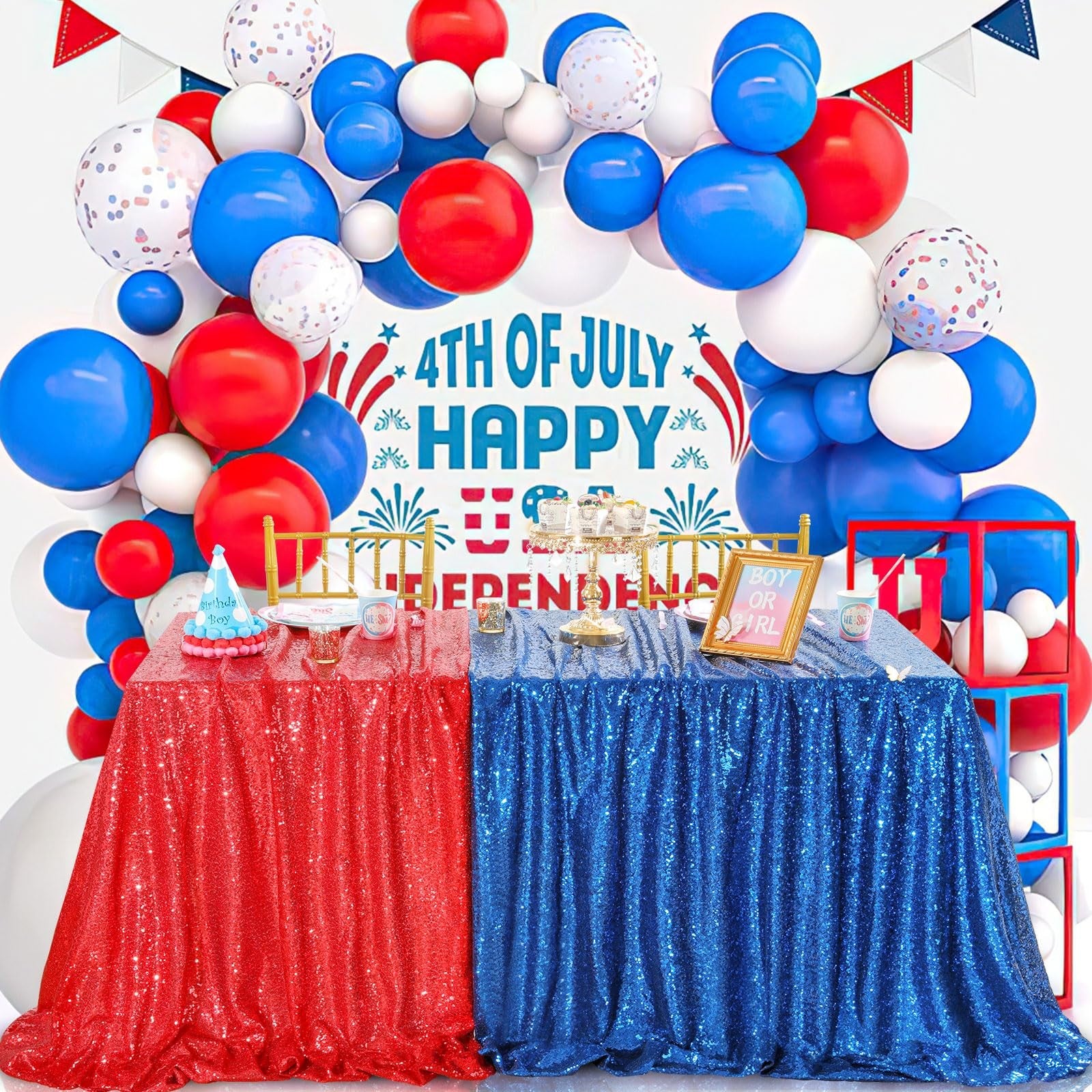Royal Blue Glitter Table Cloth 60x102 Inch for Events & Celebrations