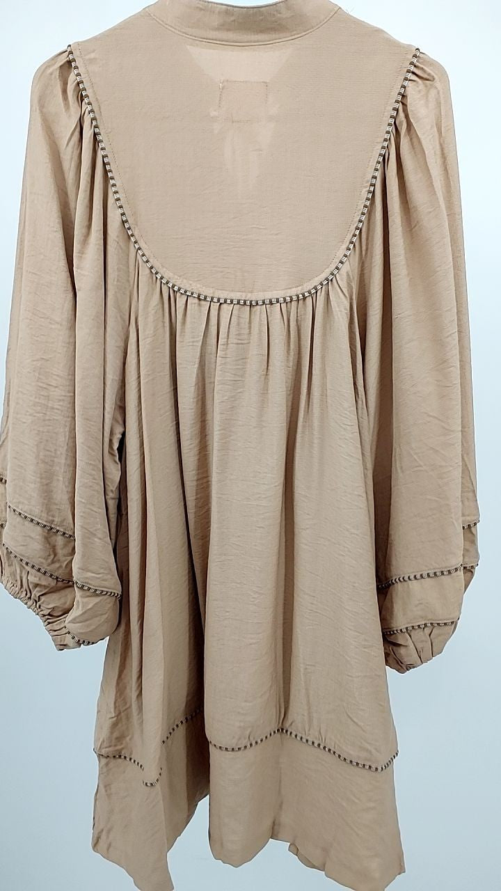 Umgee Boho Peasant Mini Dress with Trim Detail