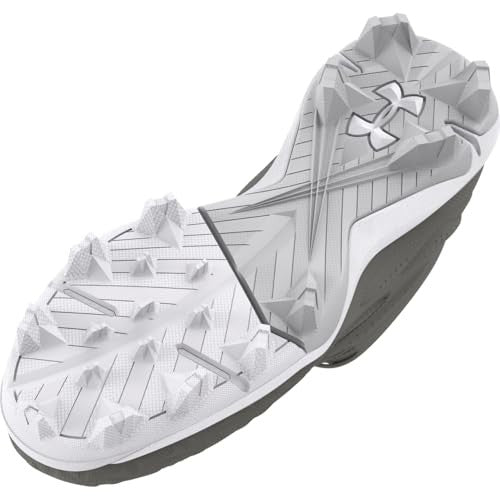 Under Armour Boys' Baseball Cleats, Leadoff Mid RM JR 3.0, Gray, Size 4