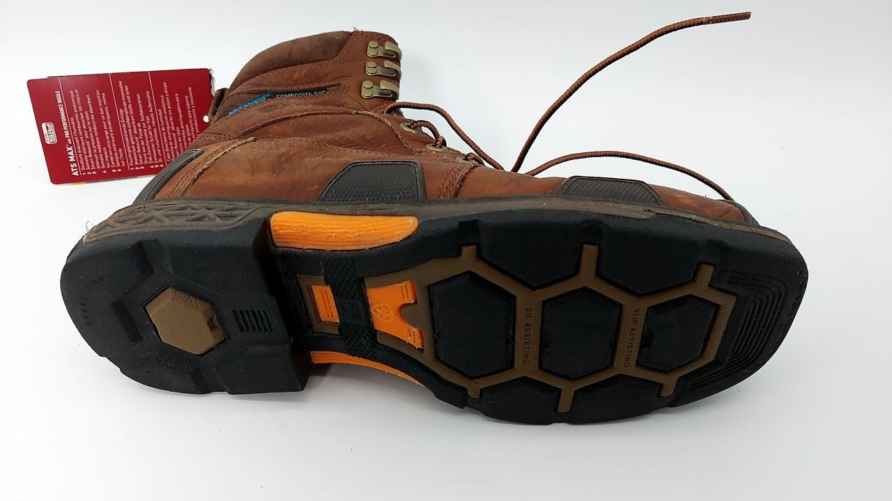 Ariat Men's 8" Waterproof Composite Toe Work Boot, Chestnut Brown, 8M