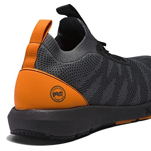 Timberland PRO Men's Radius Knit Safety Toe Slip-On Work Shoe 9M Grey/Orange