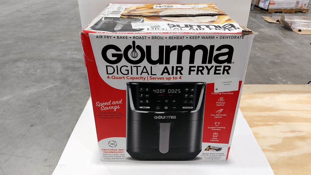 Gourmia 4-Quart Digital Air Fryer with 12 One-Touch Presets, GAF414, Black