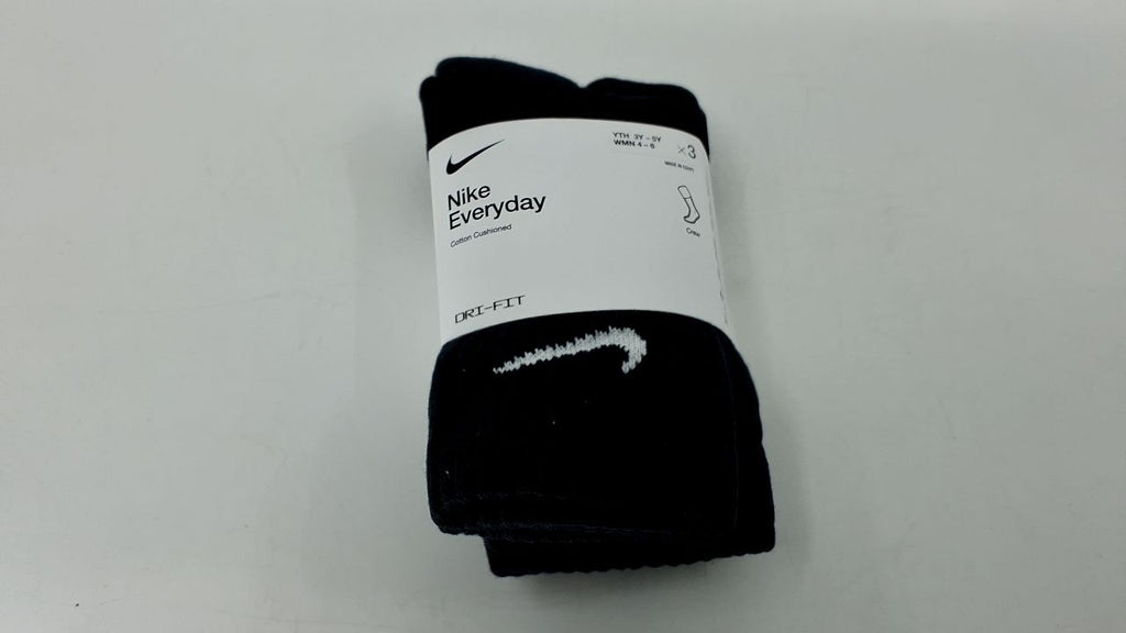 Nike Unisex Cushioned Training Crew Socks 3 Pairs Black/White Small