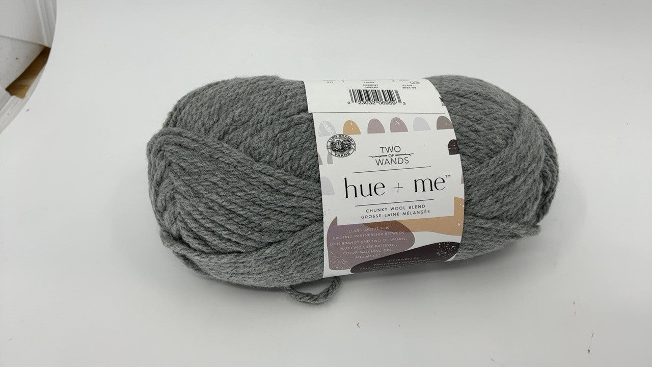 Hue + Me Chunky Yarn, Cement, 1 Pack for Knitting & Crocheting