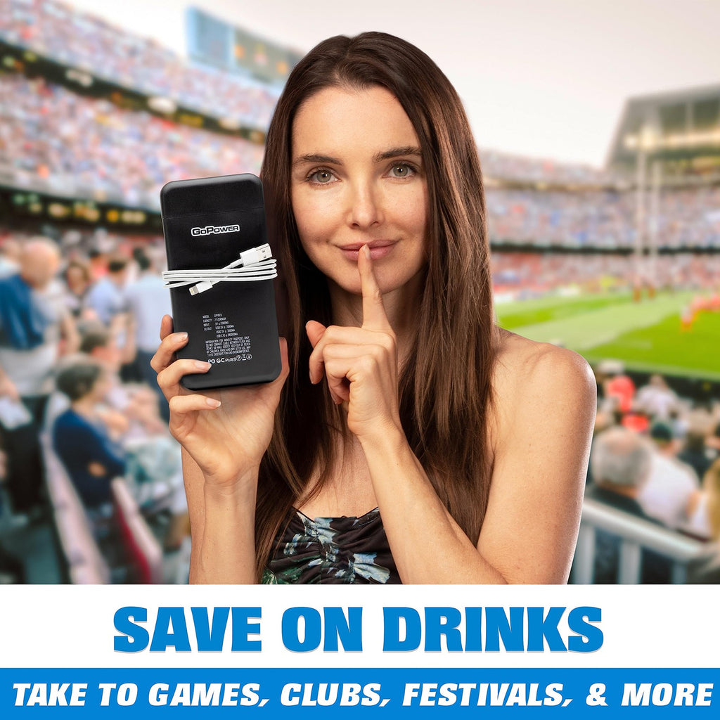 GoPong 8 oz Power Bank Flask - Hidden Alcohol Container w/ Funnel & Spout