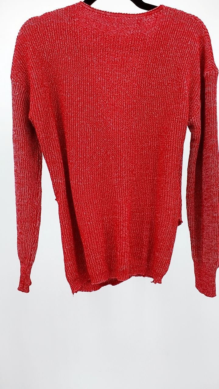 Surplice Long Sleeve Knit Top