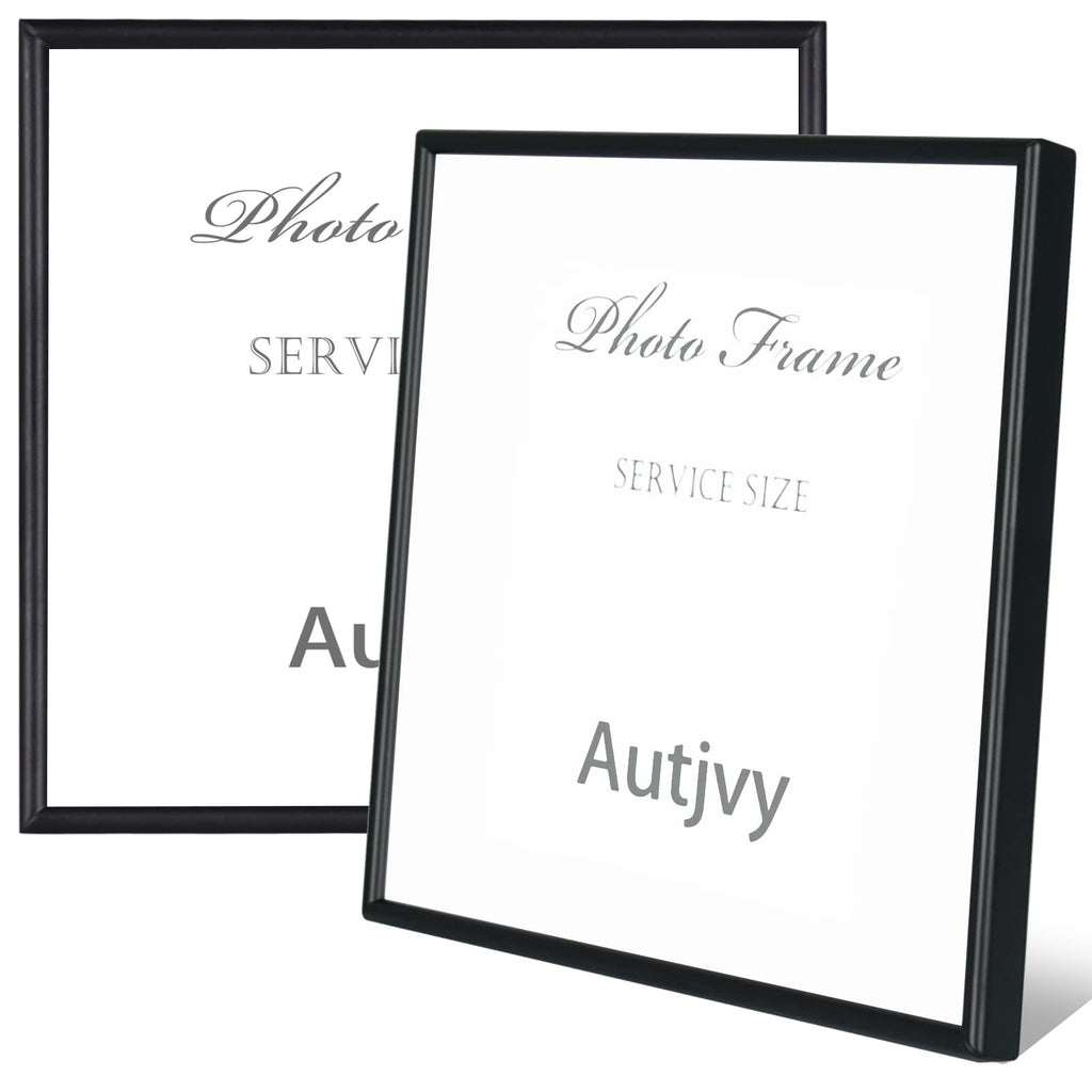Matte Black 4x4 Picture Frame Set, Thin Aluminum Metal w/ Glass (2 Pack)