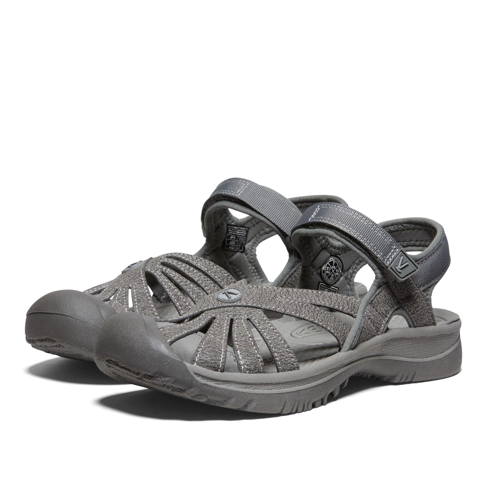 Women's Rose Casual Closed Toe Sandals, Gargoyle/Raven, 8 US