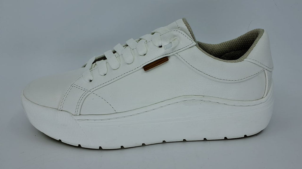 Dr. Scholl's Shoes Women's Time Off Go Sneaker, White Smooth, 7