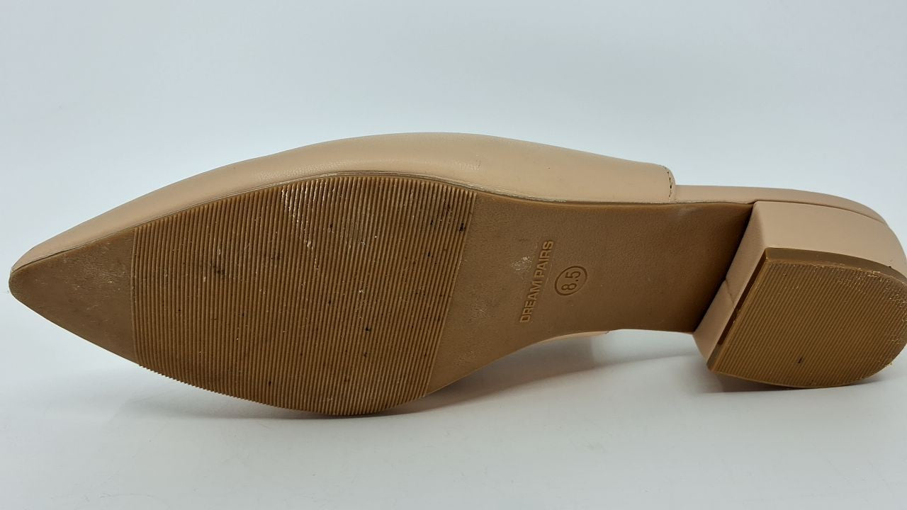 DREAM PAIRS Women’s Slingback Low Block Heels Size 8.5 Nude DWUMPU2504