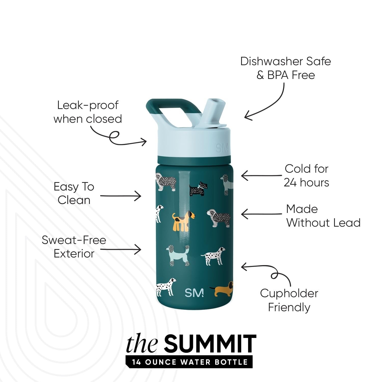 Simple Modern 14oz Kids Water Bottle - Insulated Tumbler w/ Straw Lid
