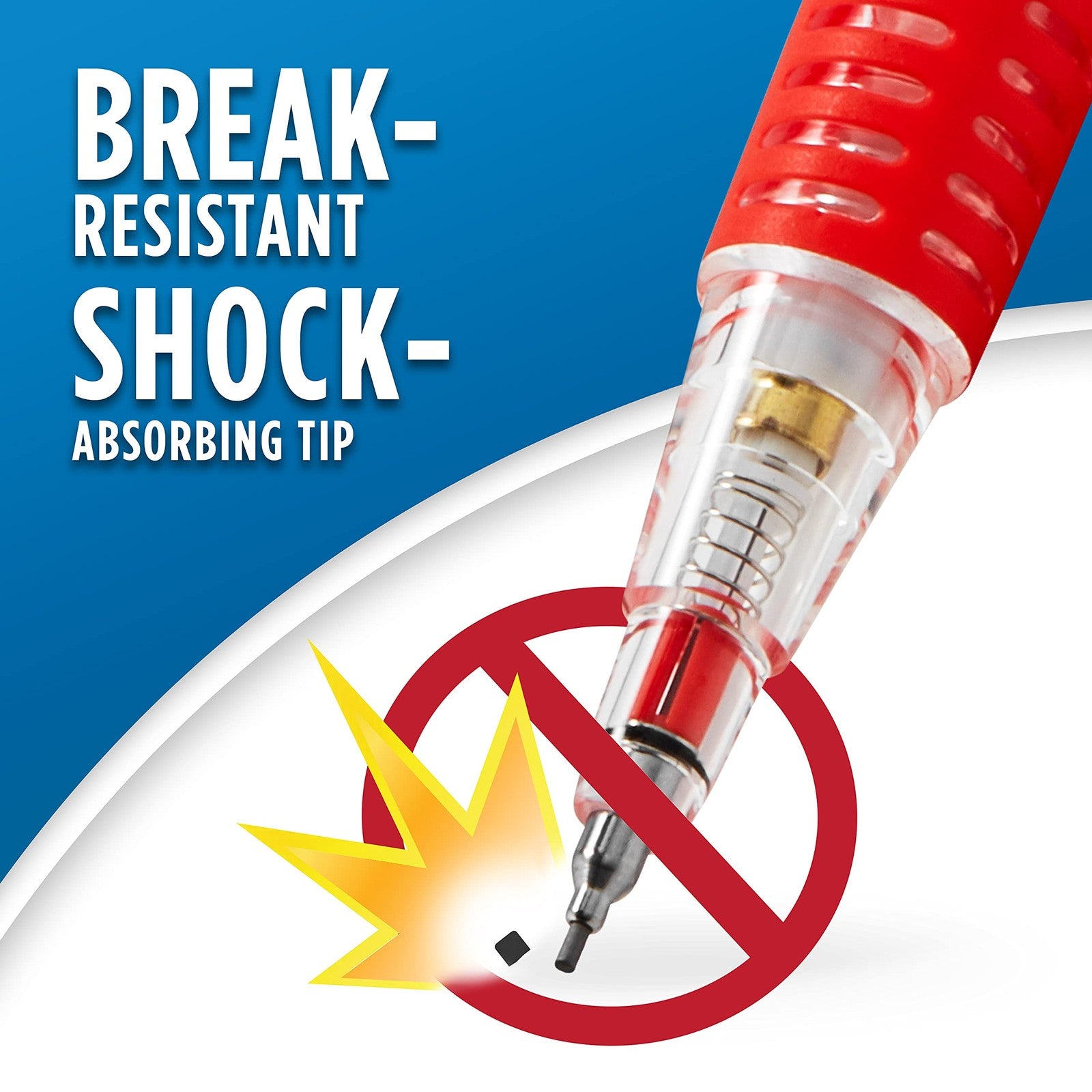 Break-Resistant 0.7mm Mechanical Pencils 4 Count Assorted Barrel Colors