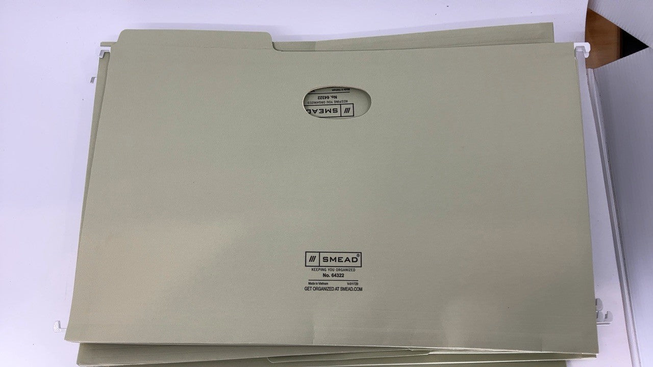 FasTab Hanging Pockets, Legal Size, Moss, 9 Count, 3-1/2" Expansion