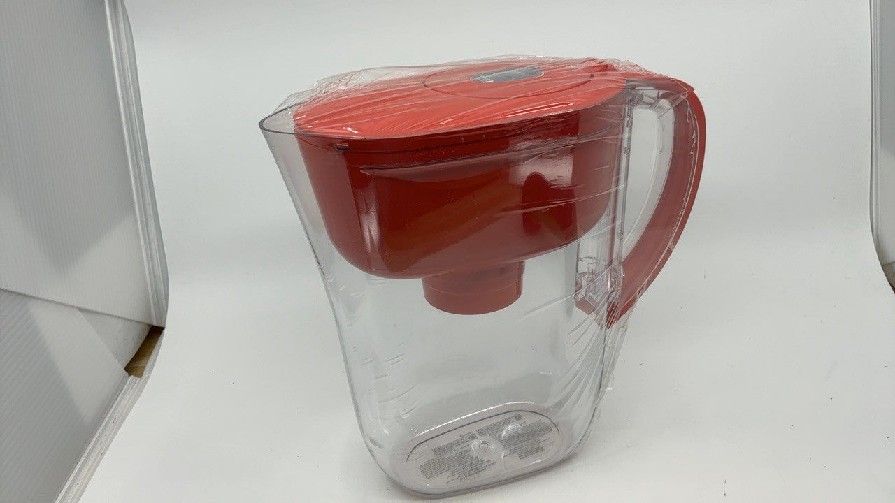 BPA Free Brita Water Filter Pitcher, 6-Cup Capacity, Red, Standard Filter
