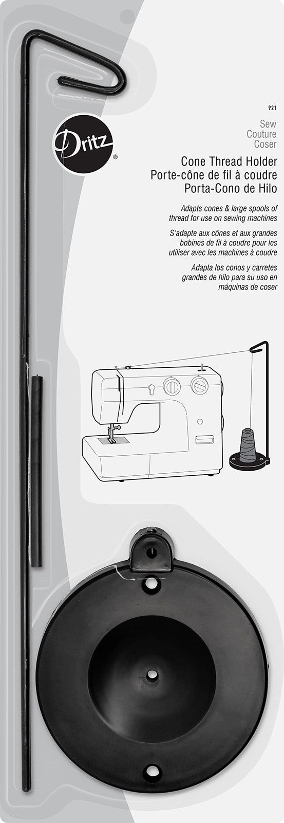 Dritz Cone Thread Holder Notion, 1-Pack, Black