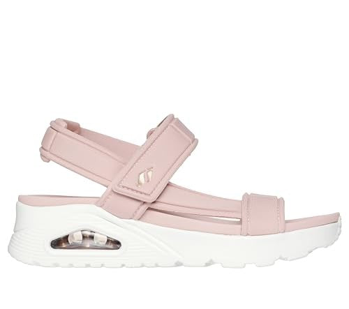 Skechers Women's UNO - SUMMER STAND2 T-strap sandal with Skech-Air, Blush, 8 M