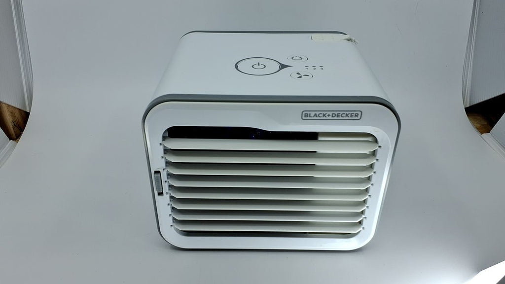 BLACK+DECKER Personal Fan, 3-Speed Air Cooler, White/Gray, Desktop Use