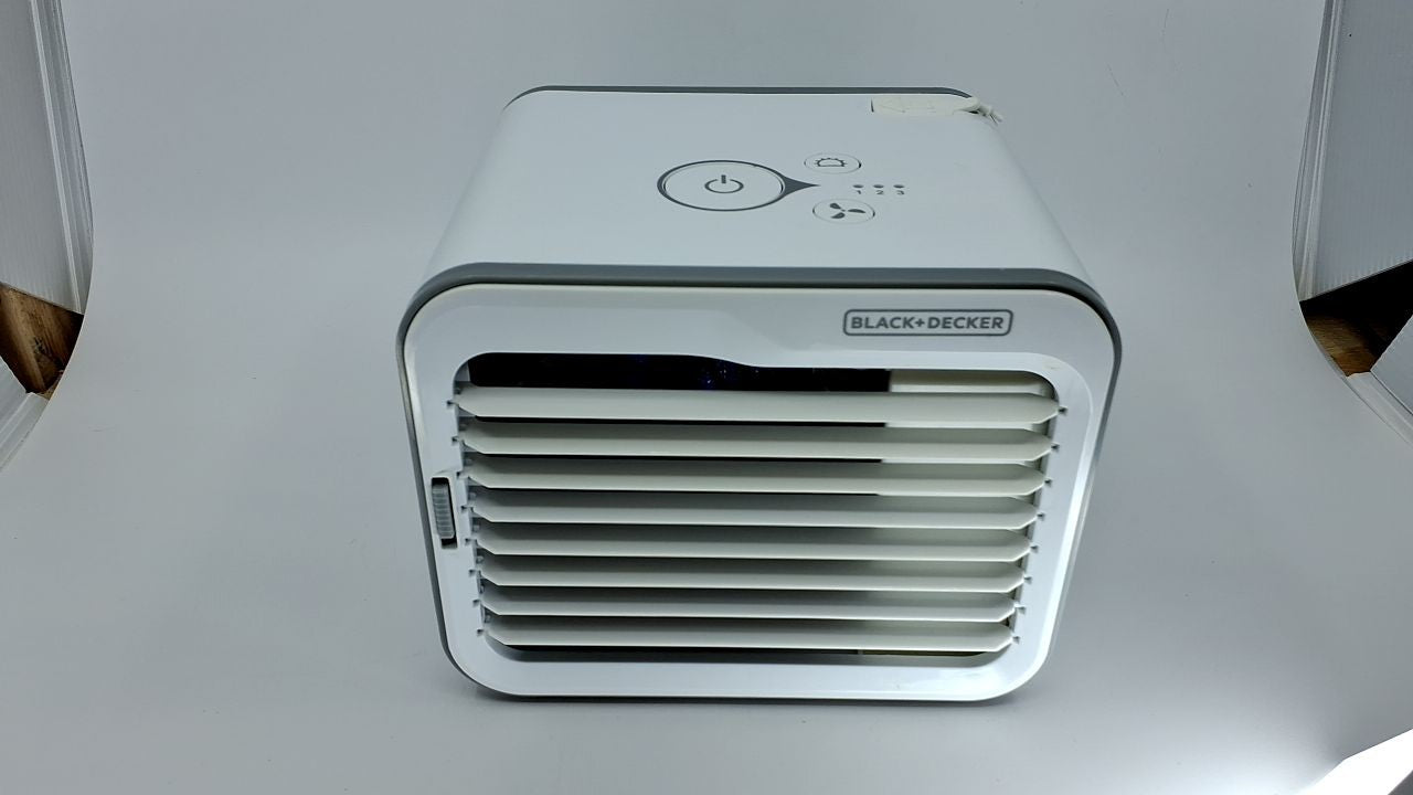 BLACK+DECKER Personal Fan, 3-Speed Air Cooler, White/Gray, Desktop Use