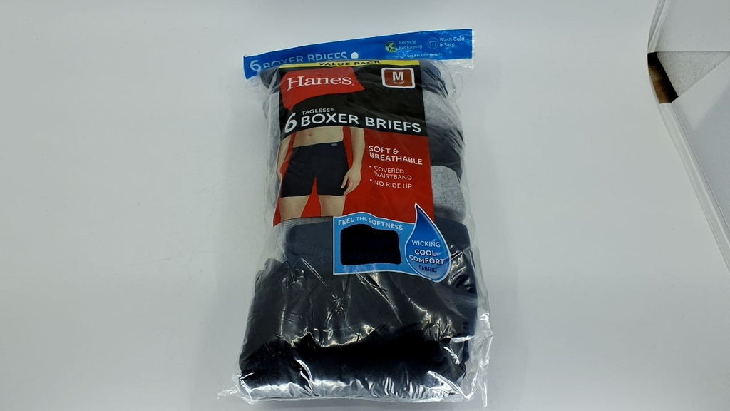 Hanes Men's ComfortSoft Boxer Briefs, 6 Pack Assorted, Medium Size