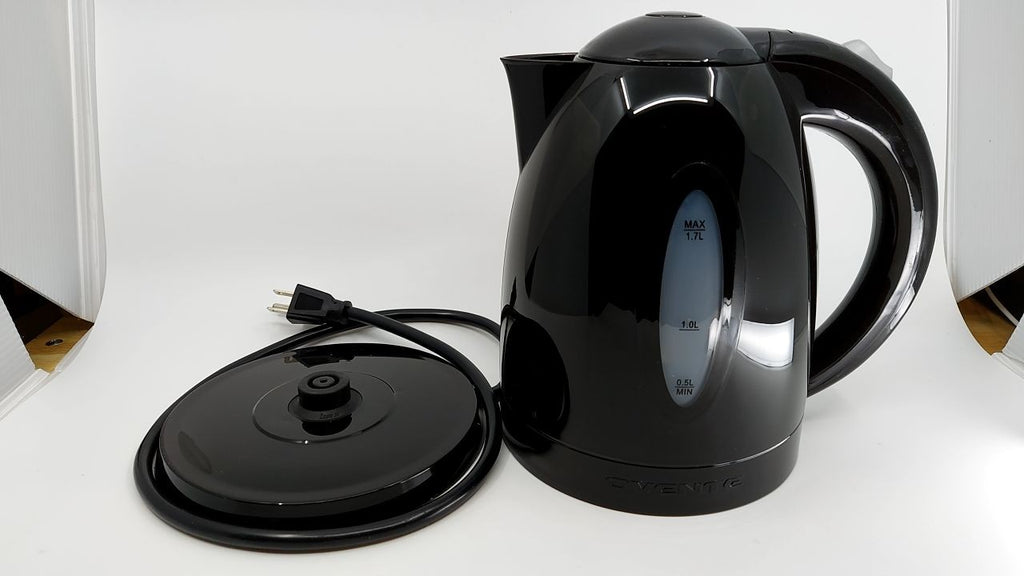 1.7L OVENTE Electric Kettle Black Auto Shut-Off & Boil-Dry Protection