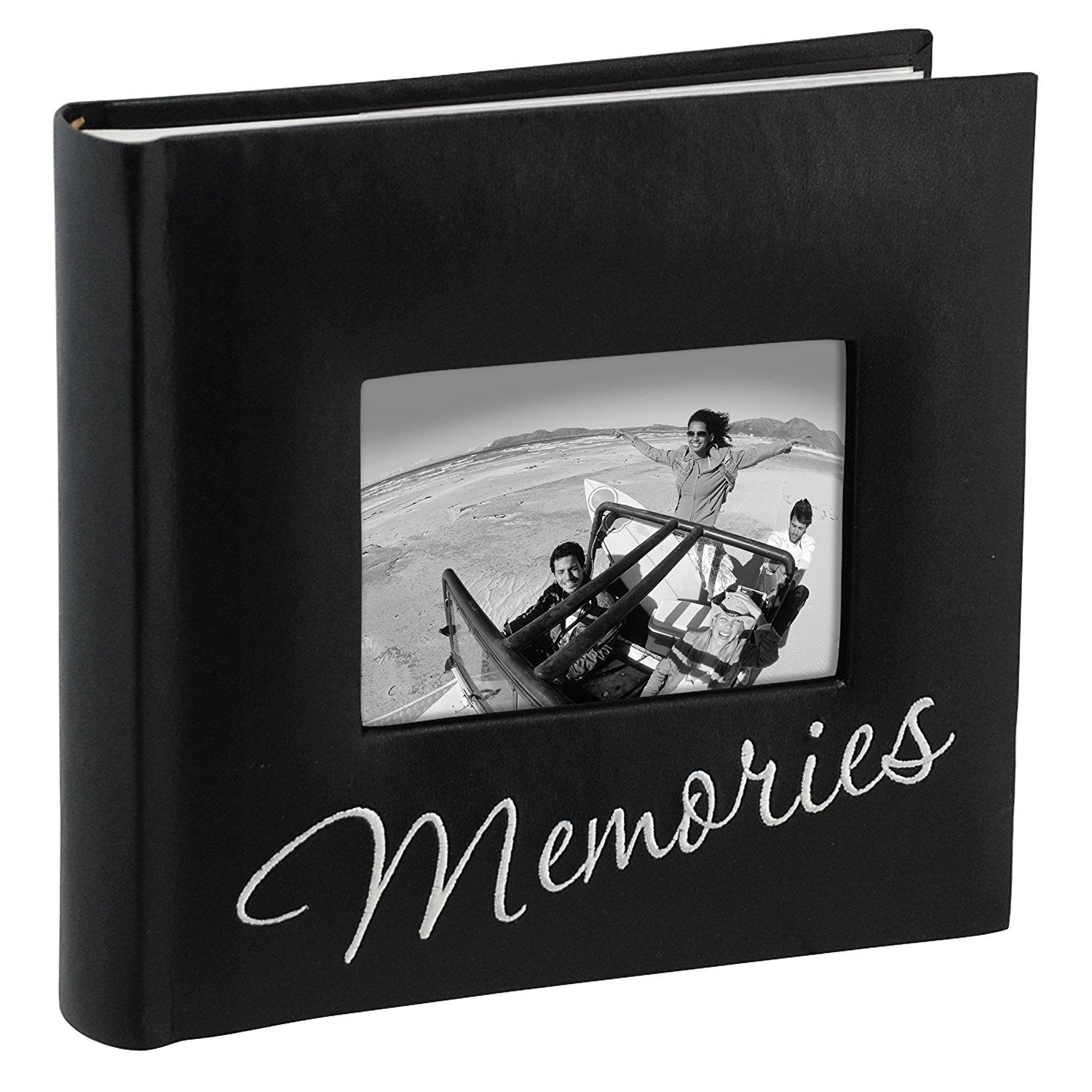 Cursive Memories Photo Album, 160 4x6, Black Faux Leather Cover