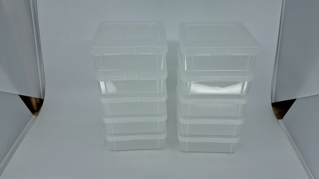 10-Pack Clear Plastic Storage Box Organizer w/ Snap Lid - Small