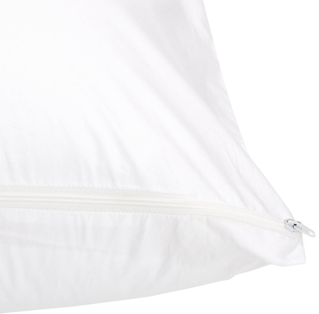 White Cotton Body Pillow Pillowcase, 55x21 In, Zipper Closure, Hypoallergenic