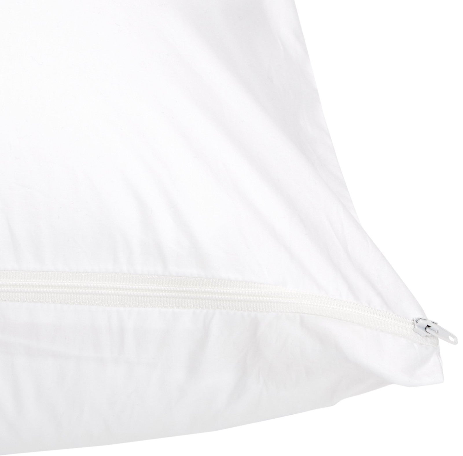 White Cotton Body Pillow Pillowcase, 55x21 In, Zipper Closure, Hypoallergenic